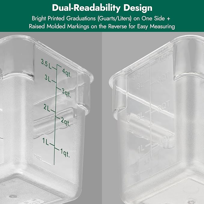 CURTA 4-Pack Food Storage Containers - 2 Qt & 4 Qt Square Clear Polycarbonate - - Image 7