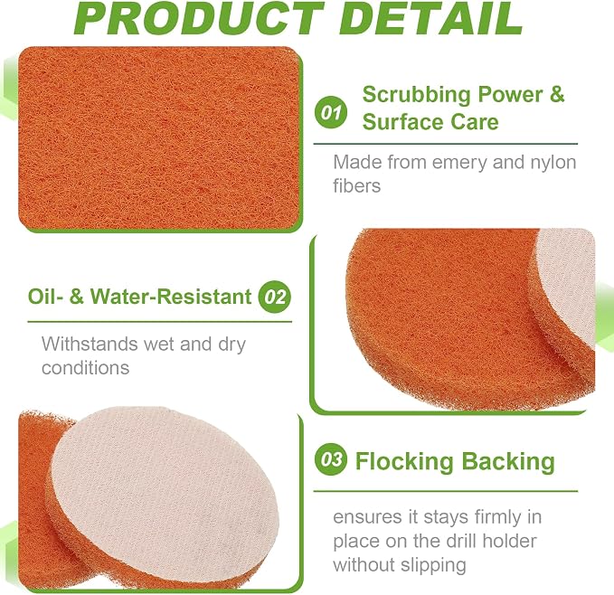 Power Scrub Pads, Scrubbing Pads 2000 Grits Scouring Discs - Image 3