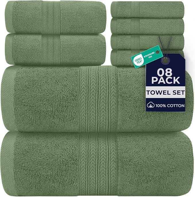 DAN RIVER 8 PC Luxury Bath Towels by DanRiver