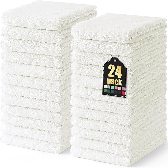 Homaxy 24 Pack Dish Towels for Kitchen, Super Soft and Absorbent Coral Velvet by Homaxy