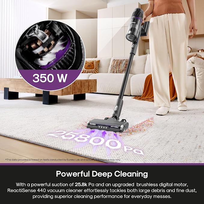 Eureka Cordless Stick Vacuum Cleaner ReactiSense 440, 60-Min Runtime, - Image 4