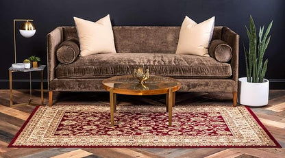 Unique Loom Voyage Collection Area Rug - St. Louis (6' 1" x 9' Rectangle Red/Gold)