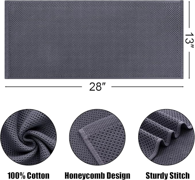 Kitinjoy 100% Cotton Waffle Weave Kitchen Hand Towels - Image 2