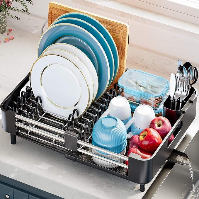 Dish Drying Rack for Kitchen Counter, Extendable Dish Rack by Urackify
