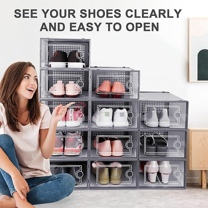 Kuject Large Shoe Organizers Storage Boxes - Image 6