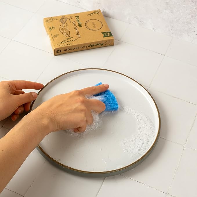 ARYA. | Pop-Up Eco Sponges 24 Pack | Natural Cellulose | Compostable & - Image 7