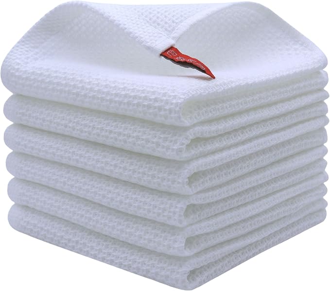 Mia'sDream Cotton Dish Cloths Dish Rags Waffle Weave Kitchen Towel, Soft and by MiasDream