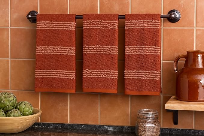 Serafina Home Terracotta Orange Rust Kitchen Hand Dish Towels: Oversized 18" x - Image 7