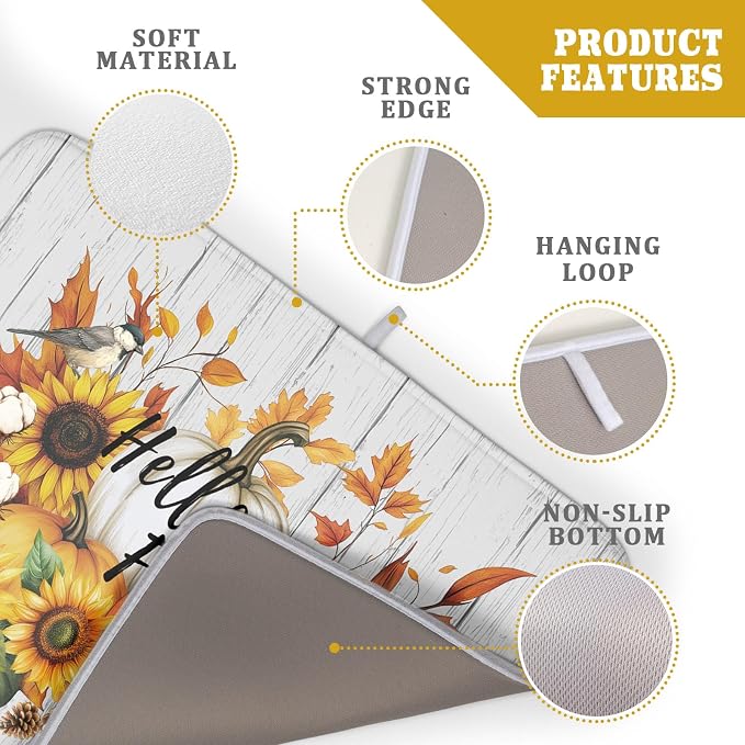 Hello Fall Sunflowers Dish Drying Mat - Image 4