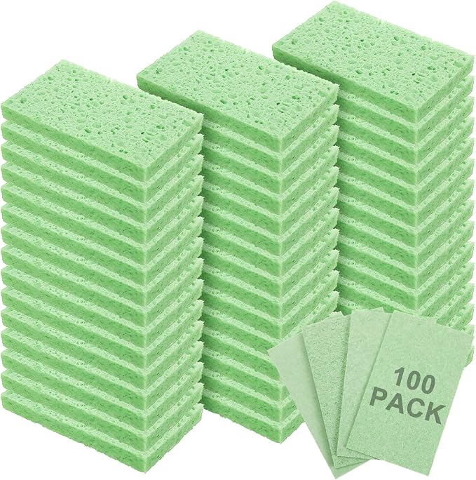 Zhengmy 100 Pieces Sponges Kitchen Compressed Sponges Bulk Natural Dish Sponge by Zhengmy