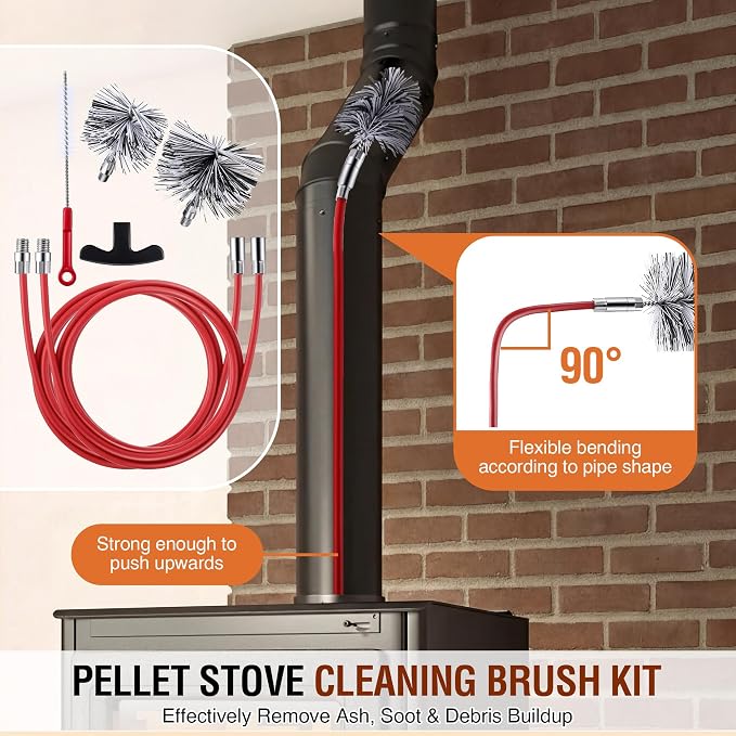 Feekoon Pellet Stove Cleaning Kit, 20 FT Flexible Steel Rod - Image 3
