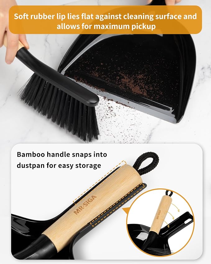 MR.SIGA Dustpan and Brush Set, Portable Cleaning Brush and Dustpan Combo - Image 3
