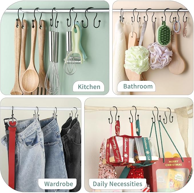 Goowin Shower Curtain Hooks, Stainless Steel Shower Curtain Hangers, Minimalist - Image 8