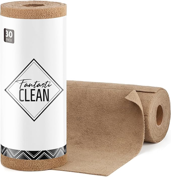 Fantasticlean Microfiber Cleaning Cloth Roll -30 Pack, Tear Away Microfiber by Fantasticlean