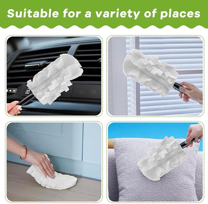 Zubebe 6 Pcs Duster Refill Reusable Fleece Duster Refills Feather Flat Dusters - Image 3