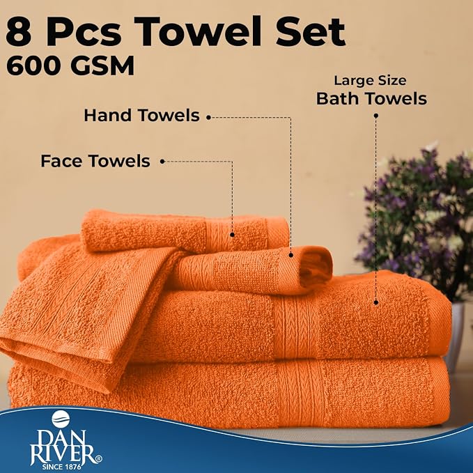 DAN RIVER 8 PC Luxury Bath Towels - Image 7
