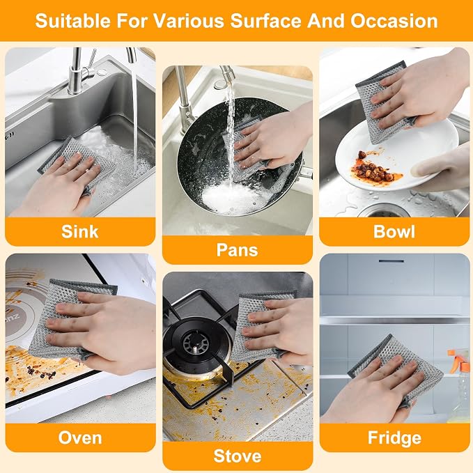 15PCS Multipurpose Wire Dishwashing Rag, Non Scratch Wire Dishcloth, Reusable - Image 7