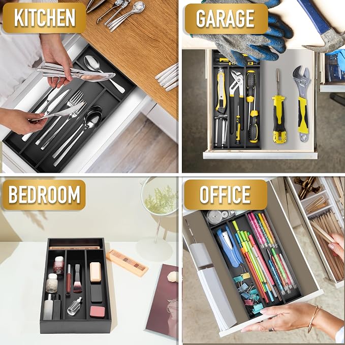 Silverware Organizer Small Bamboo Kitchen Drawer Organizer Utensil Organizer - Image 6