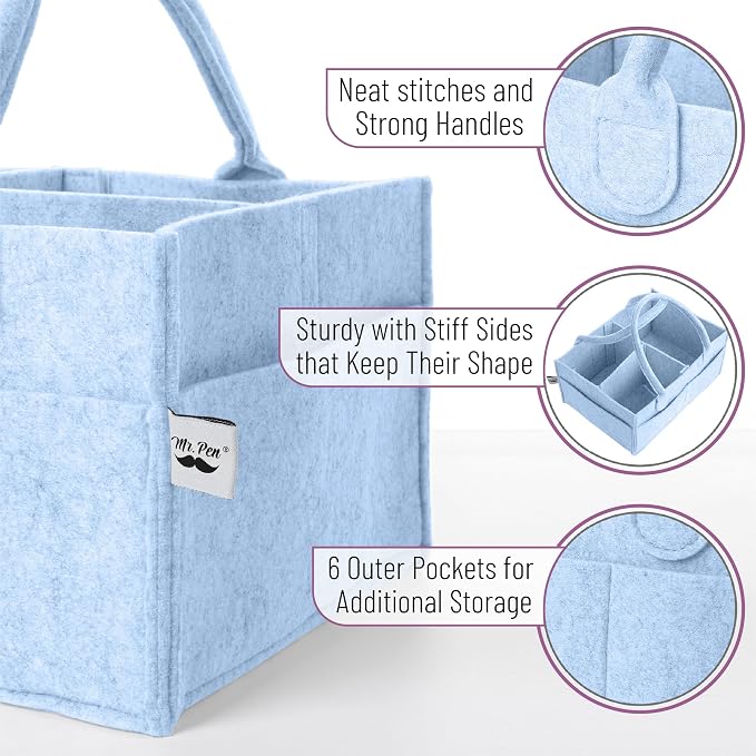 Mr. Pen- Baby Diaper Caddy Organizer, Sky Bliss, Baby Caddy Organizer - Image 3