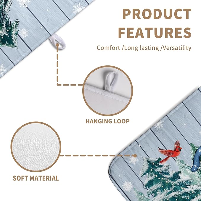 Winter Gnome Dish Drying Mat Christmas Tree Snowman Large Kitchen Mats Dish - Image 4
