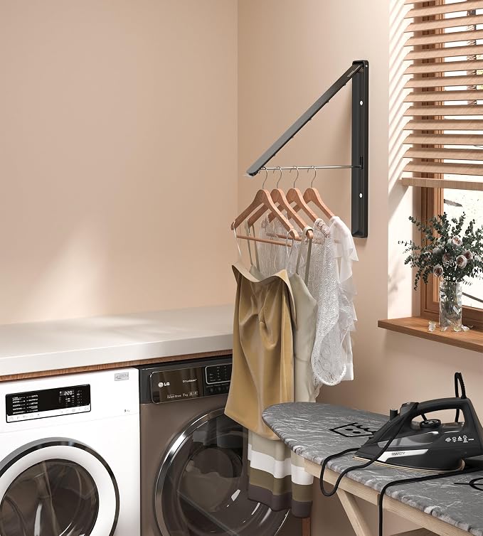 Dr.DJ Clothes Drying Rack Wall Mounted, Retractable & Foldable Clothes Hanger - Image 3