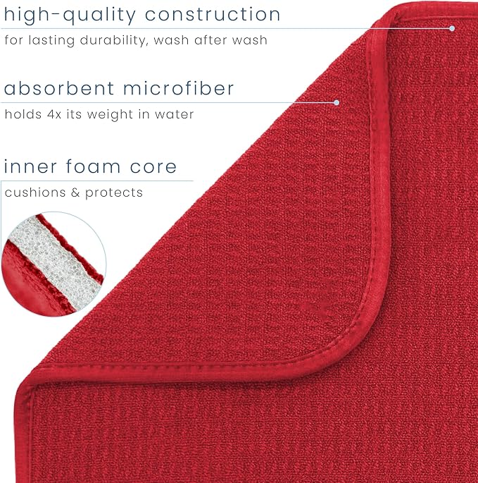 S&T INC. Dish Drying Mat, 16” x 18”, Absorbent Microfiber Kitchen Counter Mat - Image 3