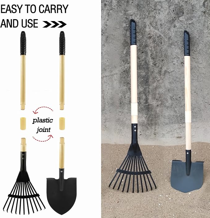 Todders Wheelbarrow Gardening Set, Kids Rake and Shovel Set - Image 4