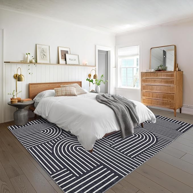 Washable Rug 4x6 Area Rugs for Living Room, Abstract Rug for Bedroom, Soft - Image 9
