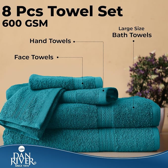 DAN RIVER 8 PC Luxury Bath Towels - Image 7