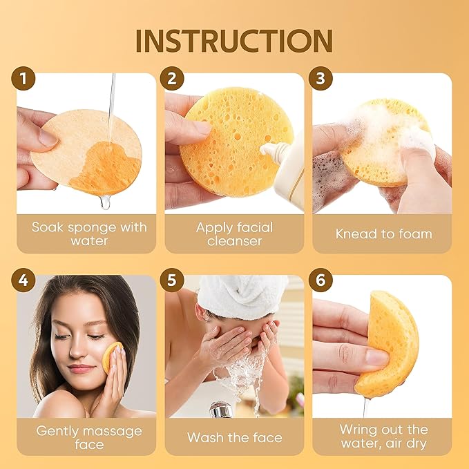 GAINWELL 50-Count Compressed Facial Sponges - Image 3
