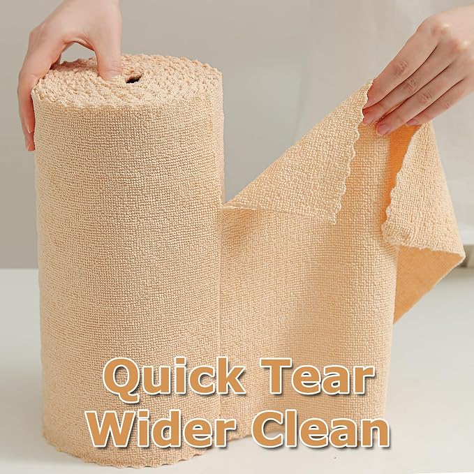 Jessy Home 80 Pack Microfiber Cleaning Cloth Roll Reusable Paper Towels 12"x12" - Image 3