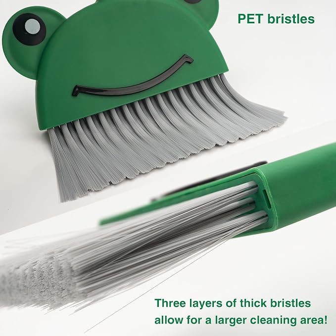 Children's Small Broom Dustpan Set Green Frog Mini Household Cleaning and - Image 7