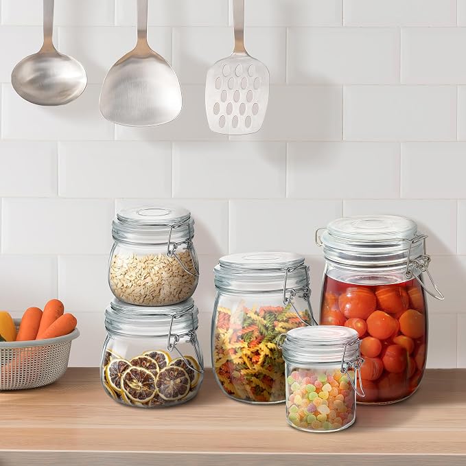 Glass Food Storage Jars with Airtight Lids 25 oz Round 4 Pack Kitchen Storage - Image 7