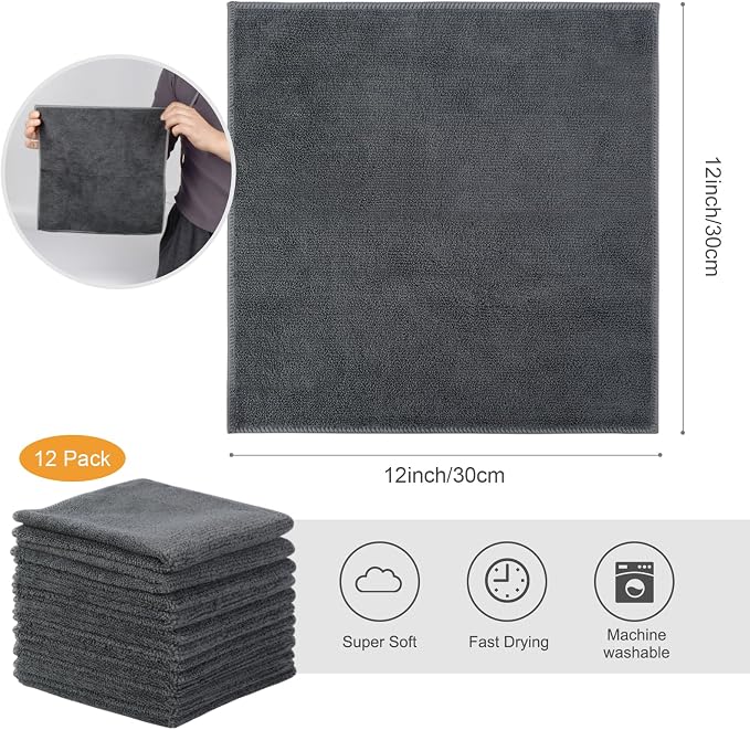 SINLAND Microfiber Cleaning Cloth Super Absorbent Kitchen Dish Cloths Quick Dry - Image 2