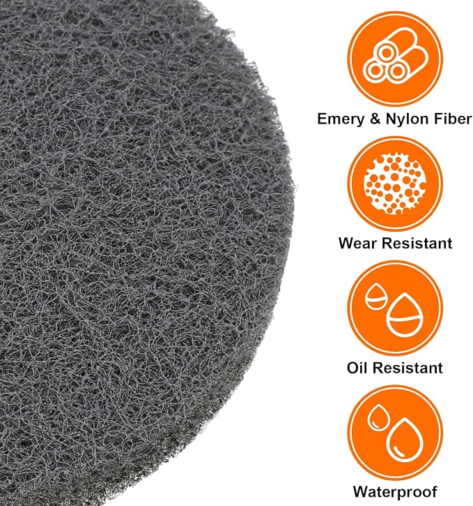 HARFINGTON 12pcs Scrubber Scouring Pads 1200 Grits 3 Inch Drill Power Brush - Image 4