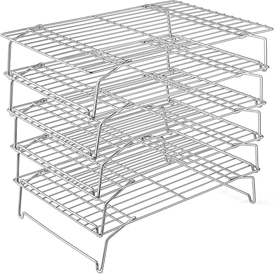 P&P CHEF Cooling Rack, 5-Tier Stainless Steel Stackable Baking Cooking Racks by PPCHEF