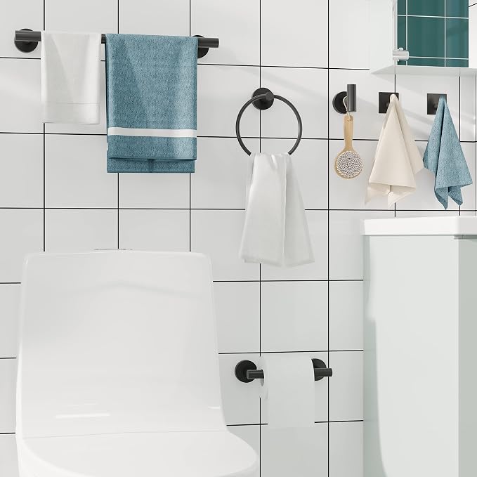 6 PCS Bathroom Hardware Set, Including 16" Hand Towel Bar, Toilet Paper Holder - Image 3
