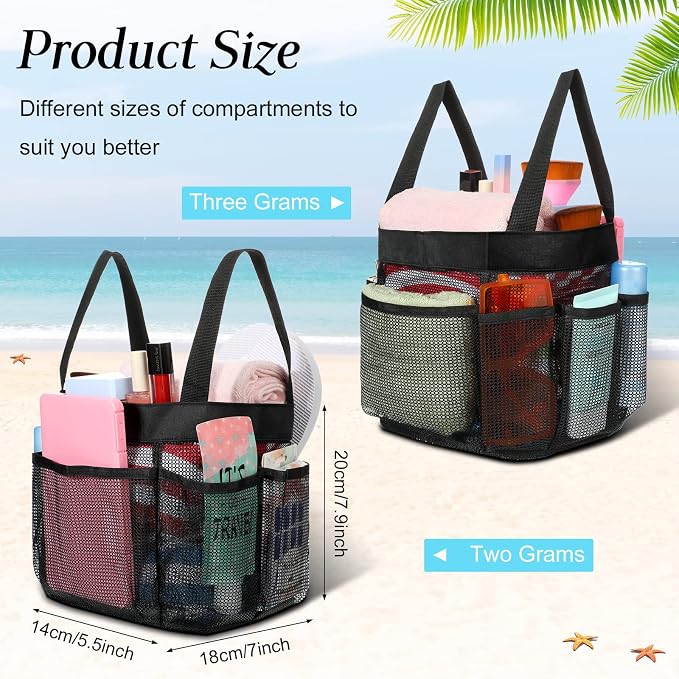Hillban 4 Pcs Mesh Shower Caddy Portable Large Quick Dry Shower Caddy Basket - Image 2