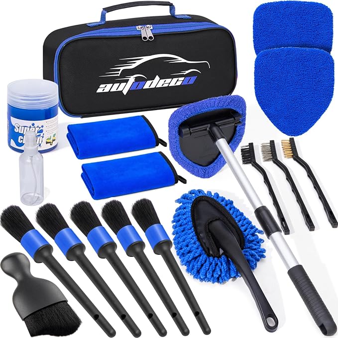 AUTODECO Windshield Cleaner Tool, Detailing Brush, Car Cleaning Kit Interior by AUTODECO