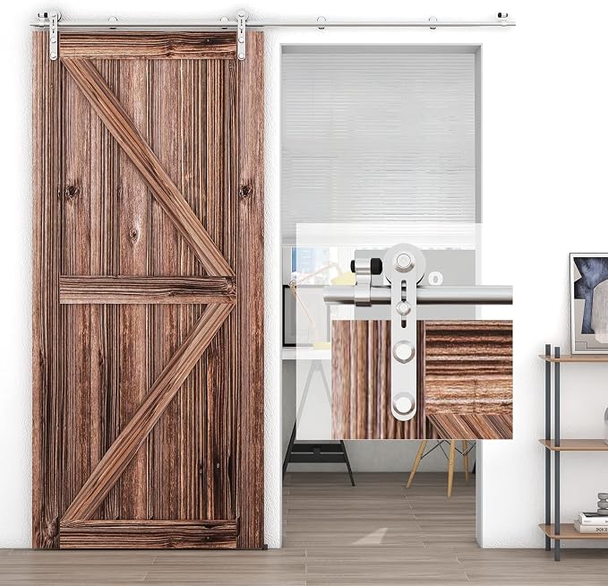 TSMST 10FT Sliding Barn Door Hardware Kit, Stainless Steel Heavy Duty Sturdy by TSMST