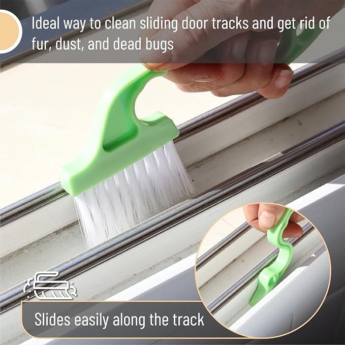 Slick- Window Track Cleaning Brush, 2 Pack, Built-in Scraper, Window Track - Image 4