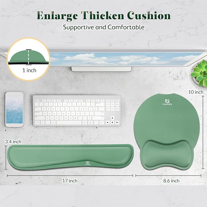 Gimars Ergonomic Mouse Pad Wrist Support, Upgrade Enlarge Superfine Fibre Soft - Image 7