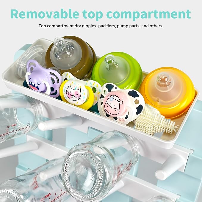 Baby Bottle Drying Rack, Vertical Standing Bottle Dryer Rack Holder-Space - Image 6