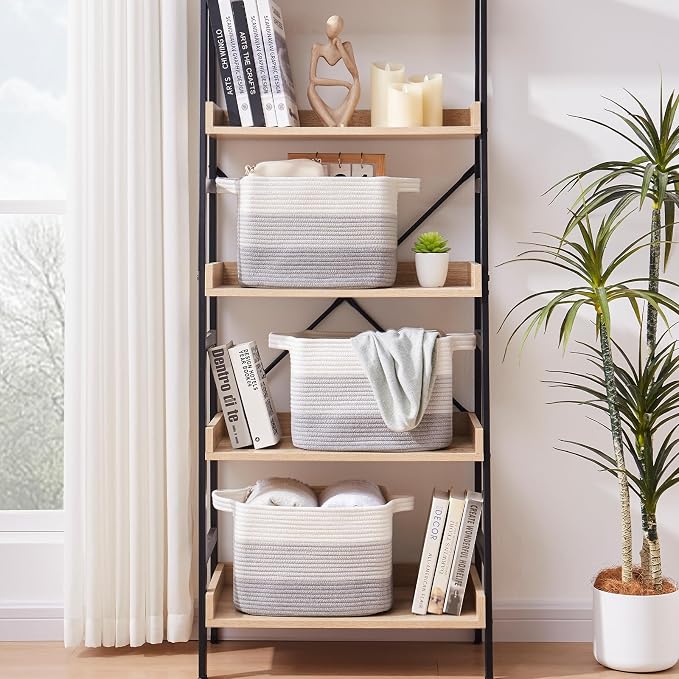 Storage Baskets for Organizing, Woven Baskets for Shelves, Rectangle Decorative - Image 3