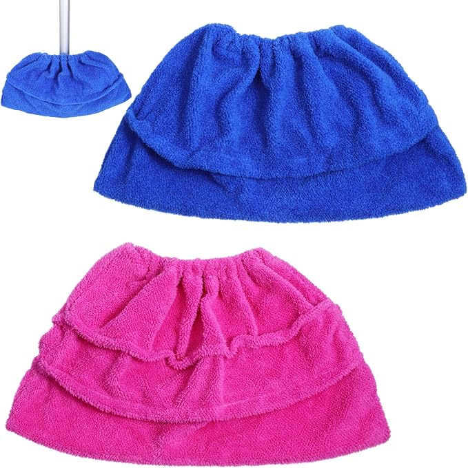 2 Pack Broom Pads to Baseboard Cleaning Tool, Reusable Microfiber Sweep Broom by Unknown