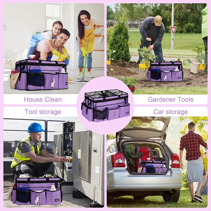 Large Cleaning Caddy Bag With Detachable Divider, Caddy Organizer With Handle - Image 7