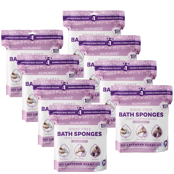 Scrubzz Disposable No Rinse Bathing Wipes by Scrubzz