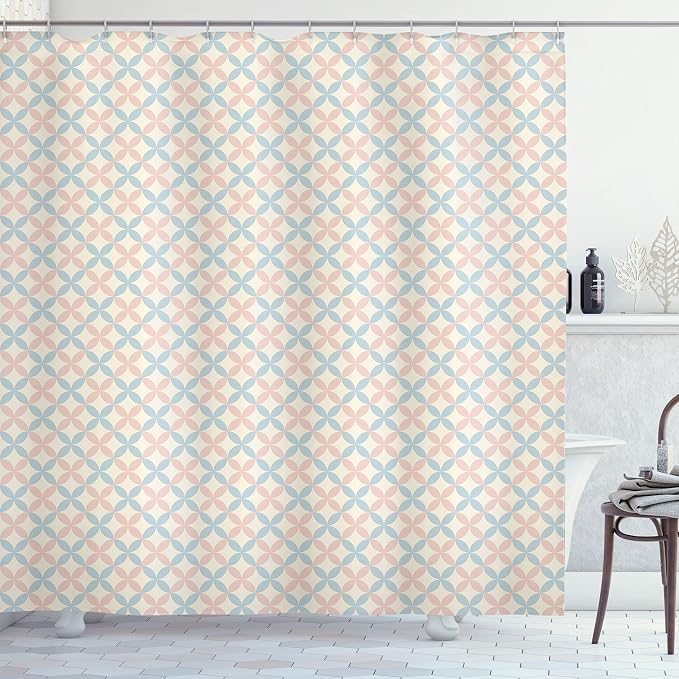 Ambesonne Shabby Flora Shower Curtain, Floral Motif Pastel Colors Flower Petals by Ambesonne