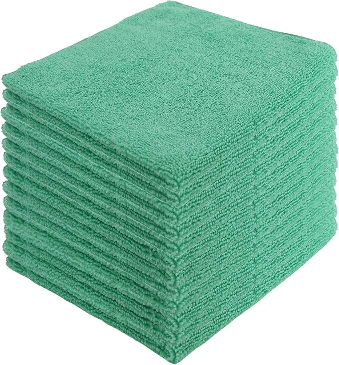 Microfiber Cleaning Cloths, 12 Pack, All-Purpose, Highly Absorbent, Washable by JDHomease