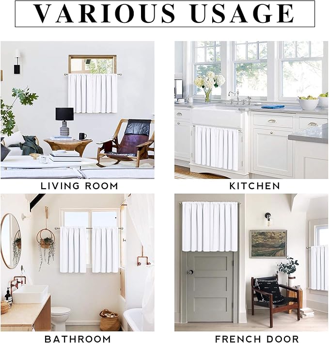 RYB HOME Blackout Curtains for Kitchen, Over Sink Privacy Curtains Window Decor - Image 5